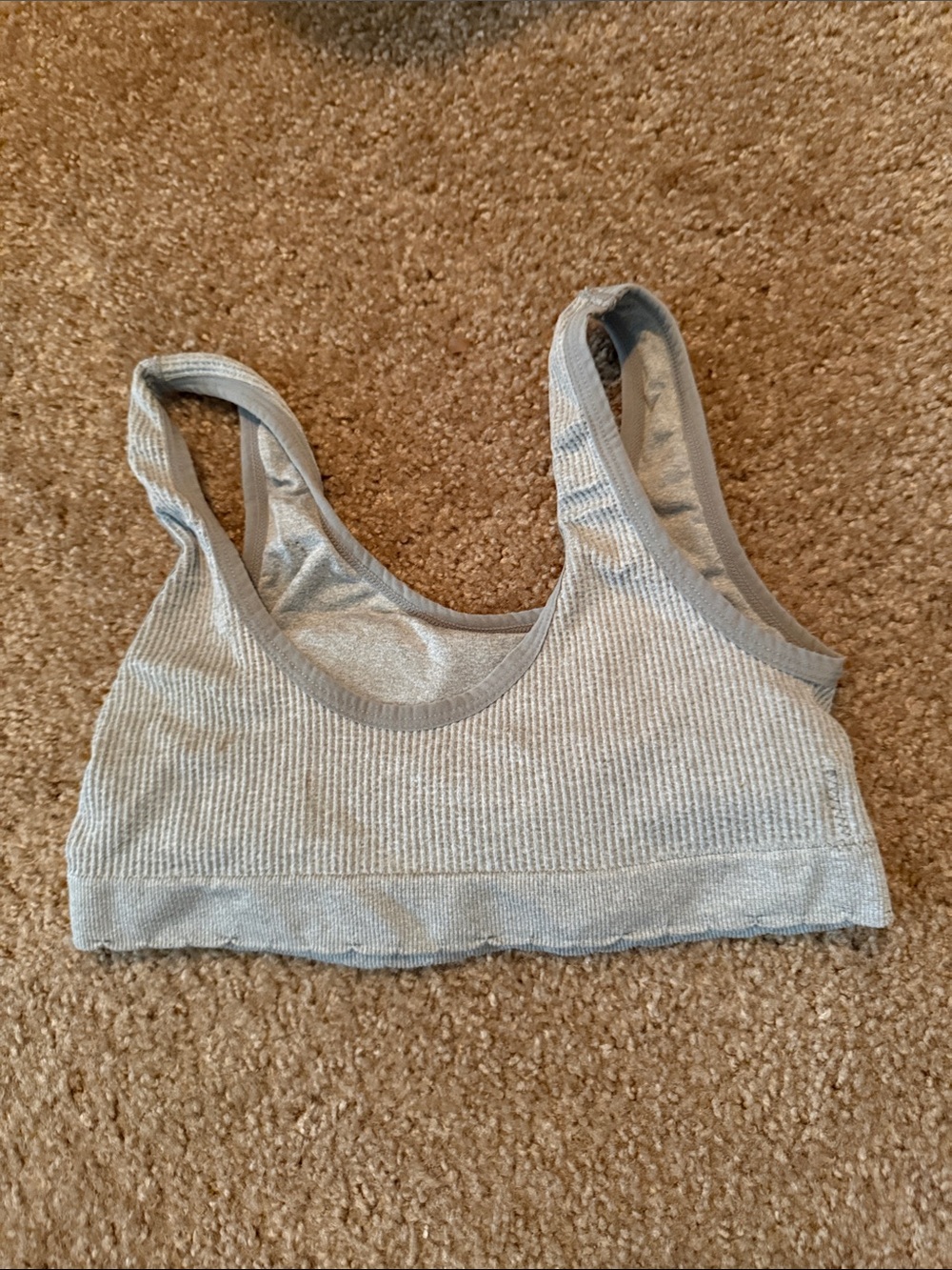 Light Blue Ribbed Button-Front Bralette - Picture 2 of 2